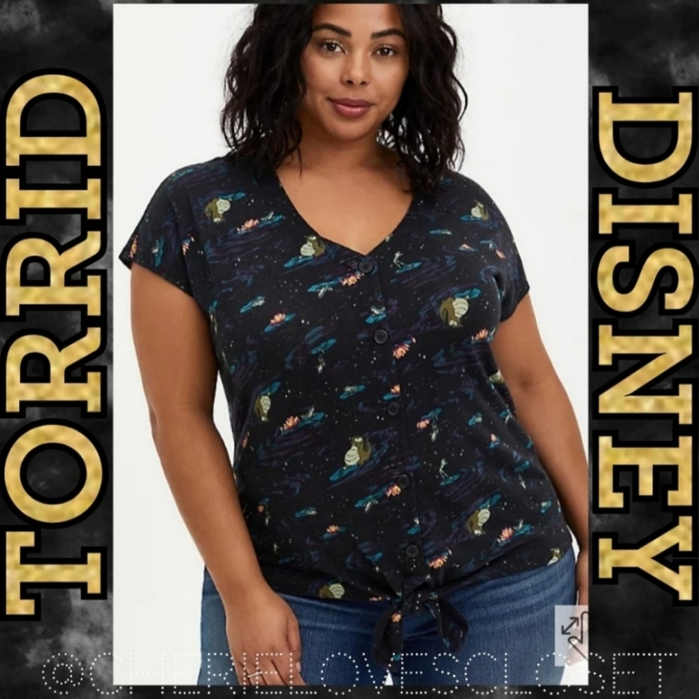 TORRID DISNEY Tiana Princess and The Frog Tie Front Top!